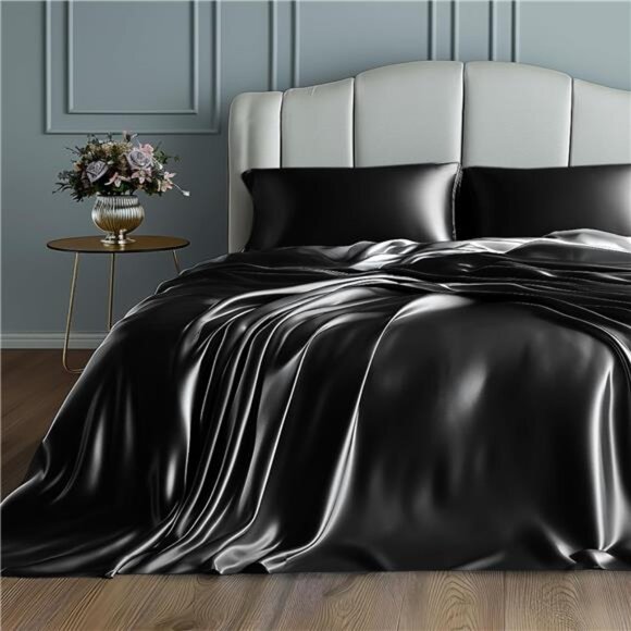Bedsure Satin Sheets Full - Similar to Silk Sheets, Silky Bedsheet, Luxury - Picture 1 of 7